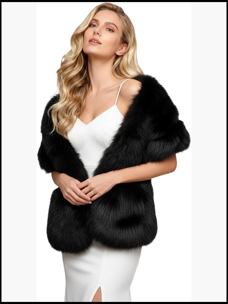 Faux Fur Collar Scarf Wrap Elegant Vintage Winter Shawl Neck Warmer